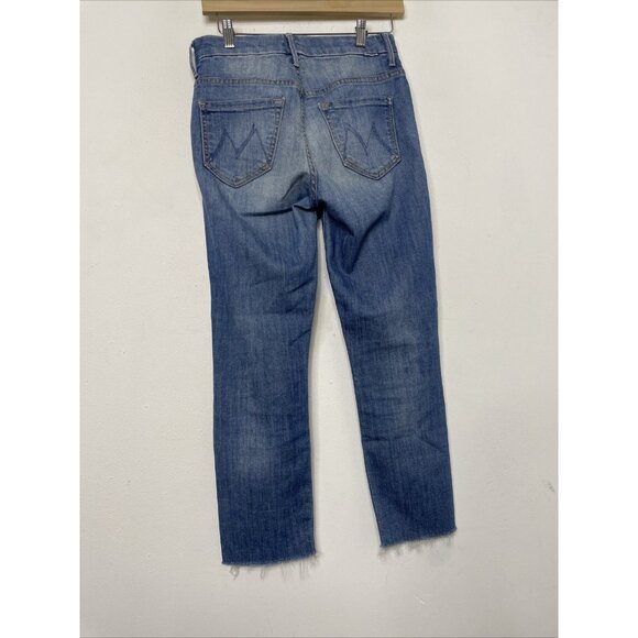 Mother Womens 25 HW Looker Ankle Fray Blue Denim Jeans Distressed - Picture 3 of 8